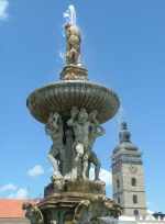 Samson fountain and the black tower