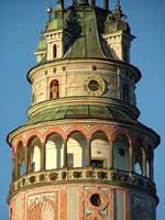 Detail of the painted lookout tower