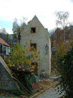 Hostel Krumlov House as you approach it from the bus station