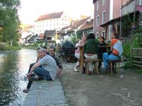 The Two Marys backs onto the Vltava River