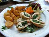 Chicken pockets at restaurant U Ceske Koruny