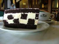 Chessboard cake at Cafe Elefant