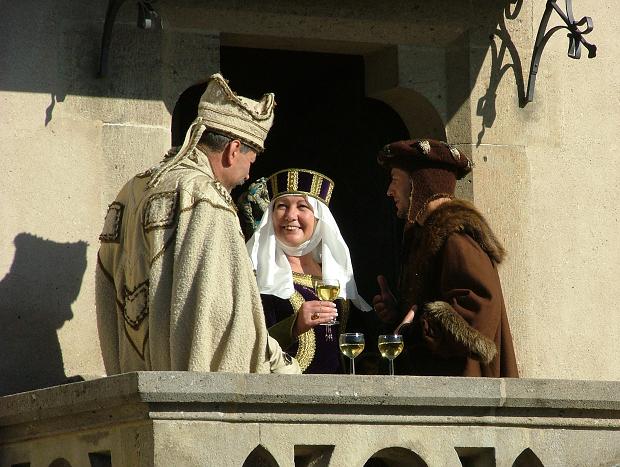 Costumed characters from the Karlstejn Vinobrani festival