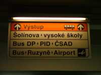 Airport signage at Dejvicka Metro station