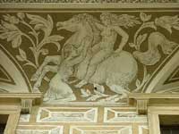 Sgraffito decoration around the cornice of the Litomyšl chateau