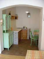 Kitchenette in the room at the Black Elge pub in Litomysl