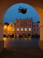 Tall narrow houses on the main square of Litomyšl
