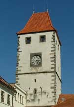 The old Gothic Prazska gate tower is home ot Melnik's best teahouse