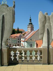 Angel statues on top of the Dietrichstein tomb in Mikulov
