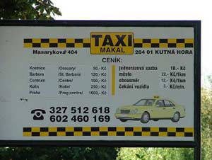 Clearly displayed Taxi fares