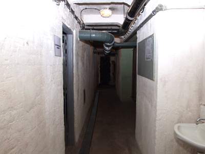 Entrance corridor to the nuclear bomb shelter beneath Olomouc's old city walls