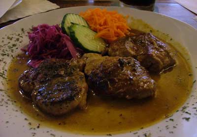 Three pieces of pork, three different flavours